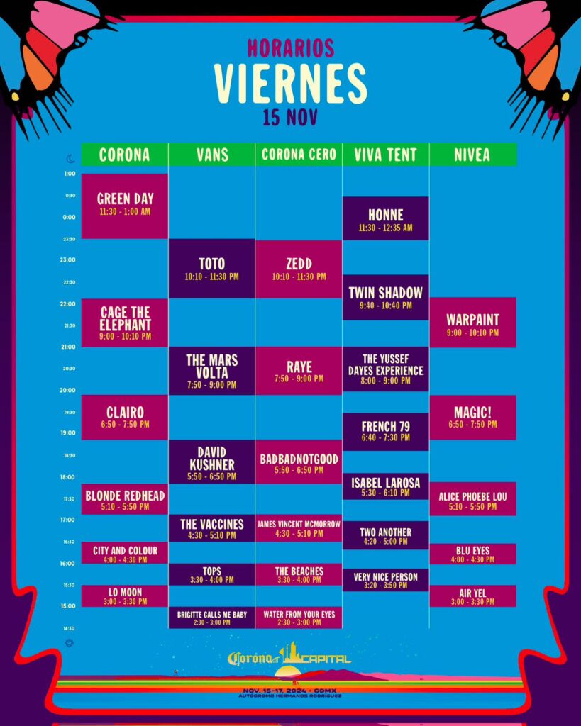 corona horarios viernes