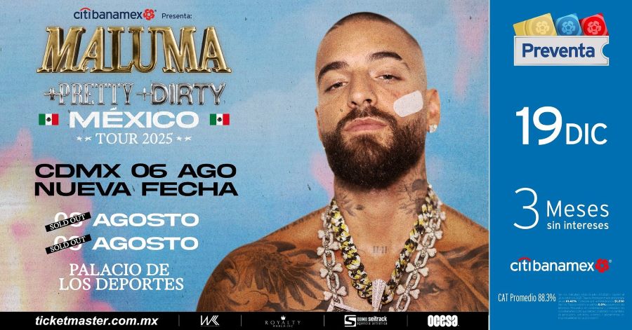 maluma agosto 2025 palacio de los deportes flyer