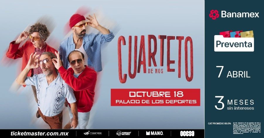 Cuarteto de Nos, Palacio de los Deportes, concierto CDMX, boletos Ticketmaster, rock uruguayo, Maldito Show