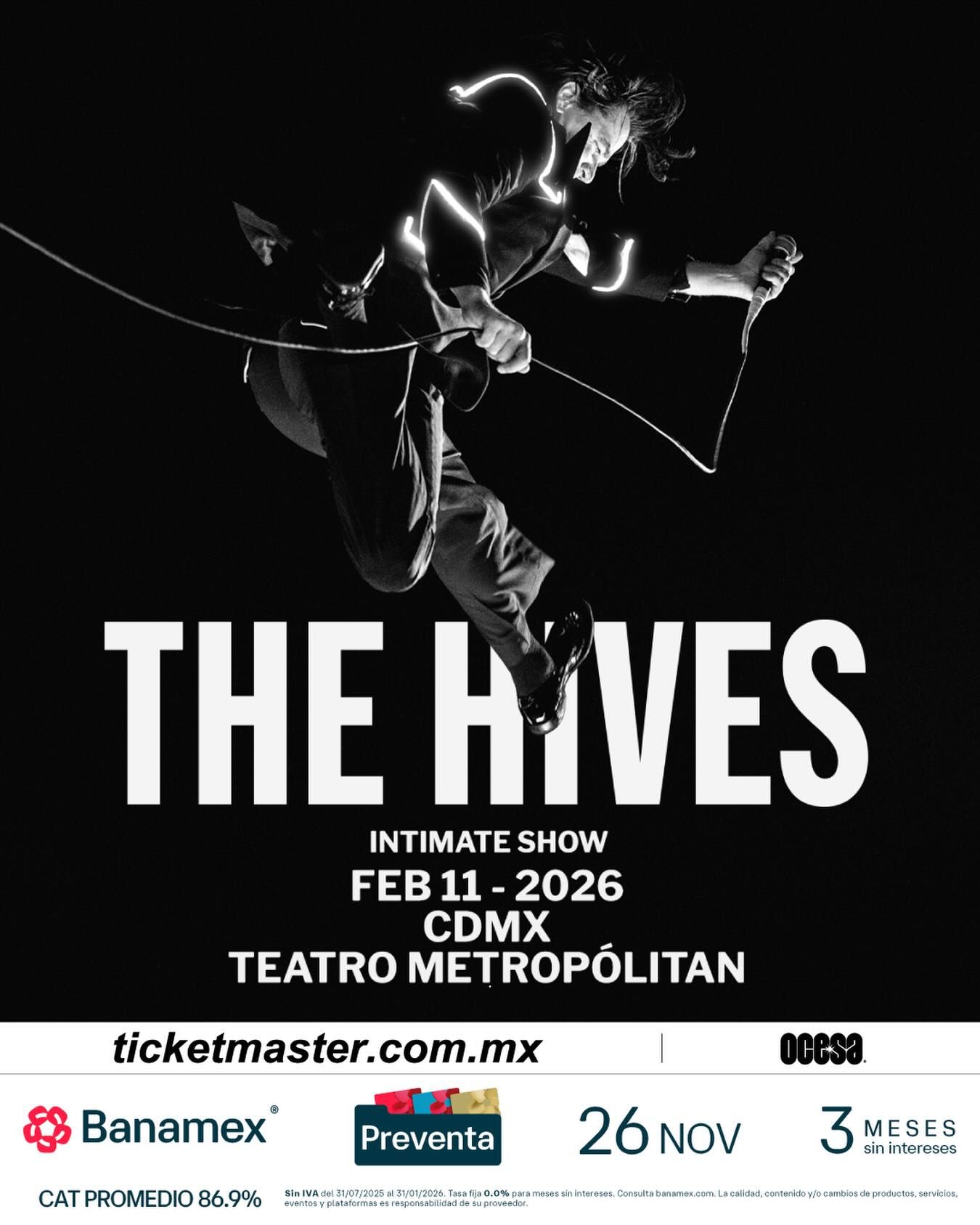 The hives teatro Metropólitan cdmx música febrero 11 concierto my chemical romance Suecia 