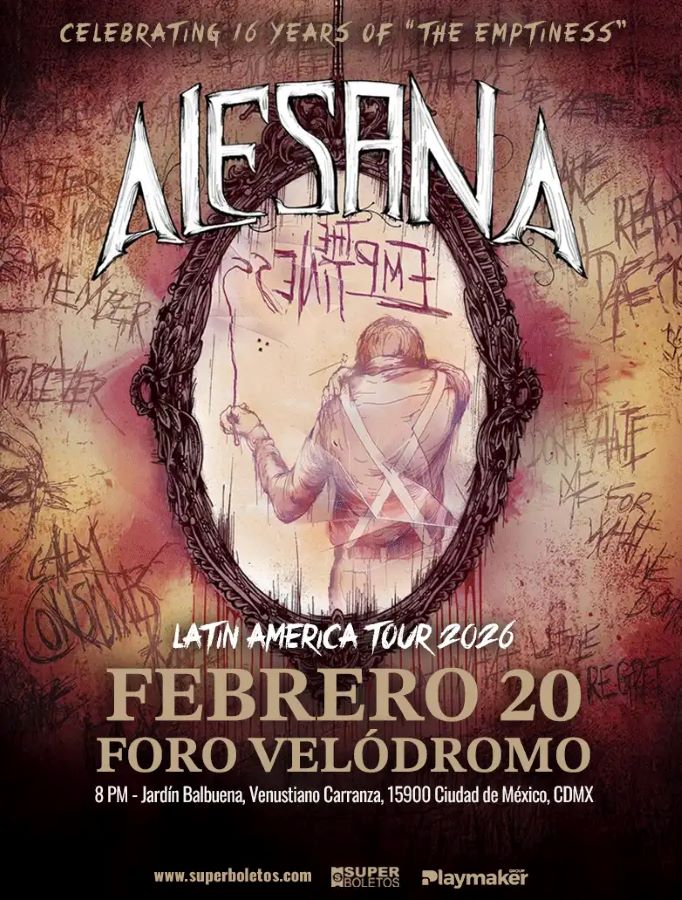 Alesana CDMX, Alesana 20 de febrero, Alesana Velódromo, conciertos emo 2026, post hardcore en México