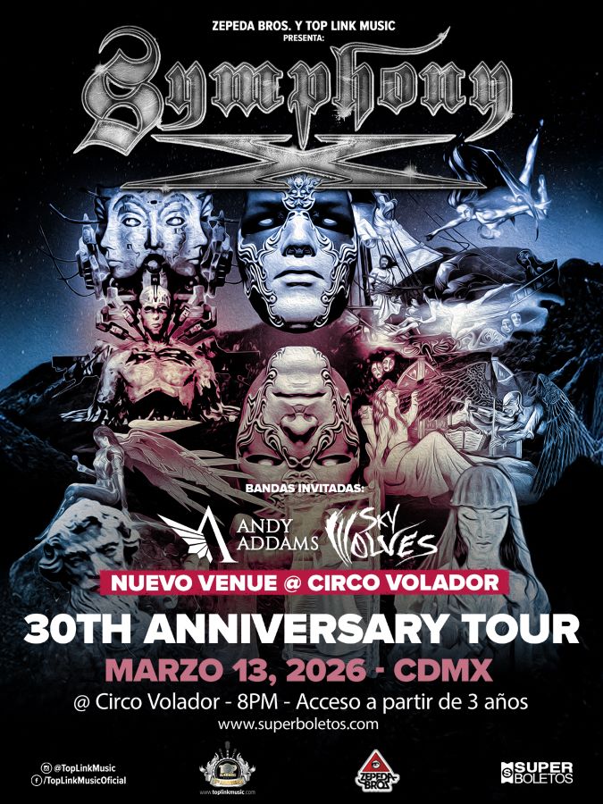 Symphony X México 2026, Symphony X Circo Volador, concierto Symphony X CDMX, metal progresivo México, Symphony X boletos