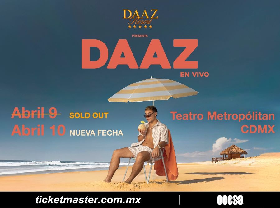 DAAZ CDMX, DAAZ Metropólitan, conciertos abril México, pop alternativo, Ticketmaster conciertos
