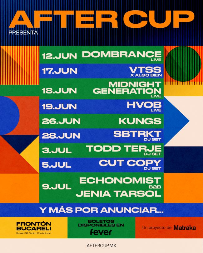 MATCH CUP, AFTER CUP, Frontón Bucareli, CDMX, Cut Copy, VTSS, HVOB, SBTRKT, fiestas CDMX, conciertos CDMX, nightlife CDMX, Fever