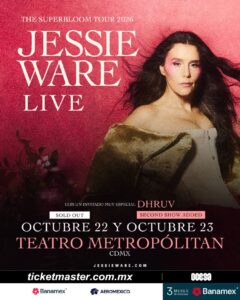 Jessie Ware CDMX, Teatro Metropólitan, concierto Jessie Ware México, disco pop, disco, flyer